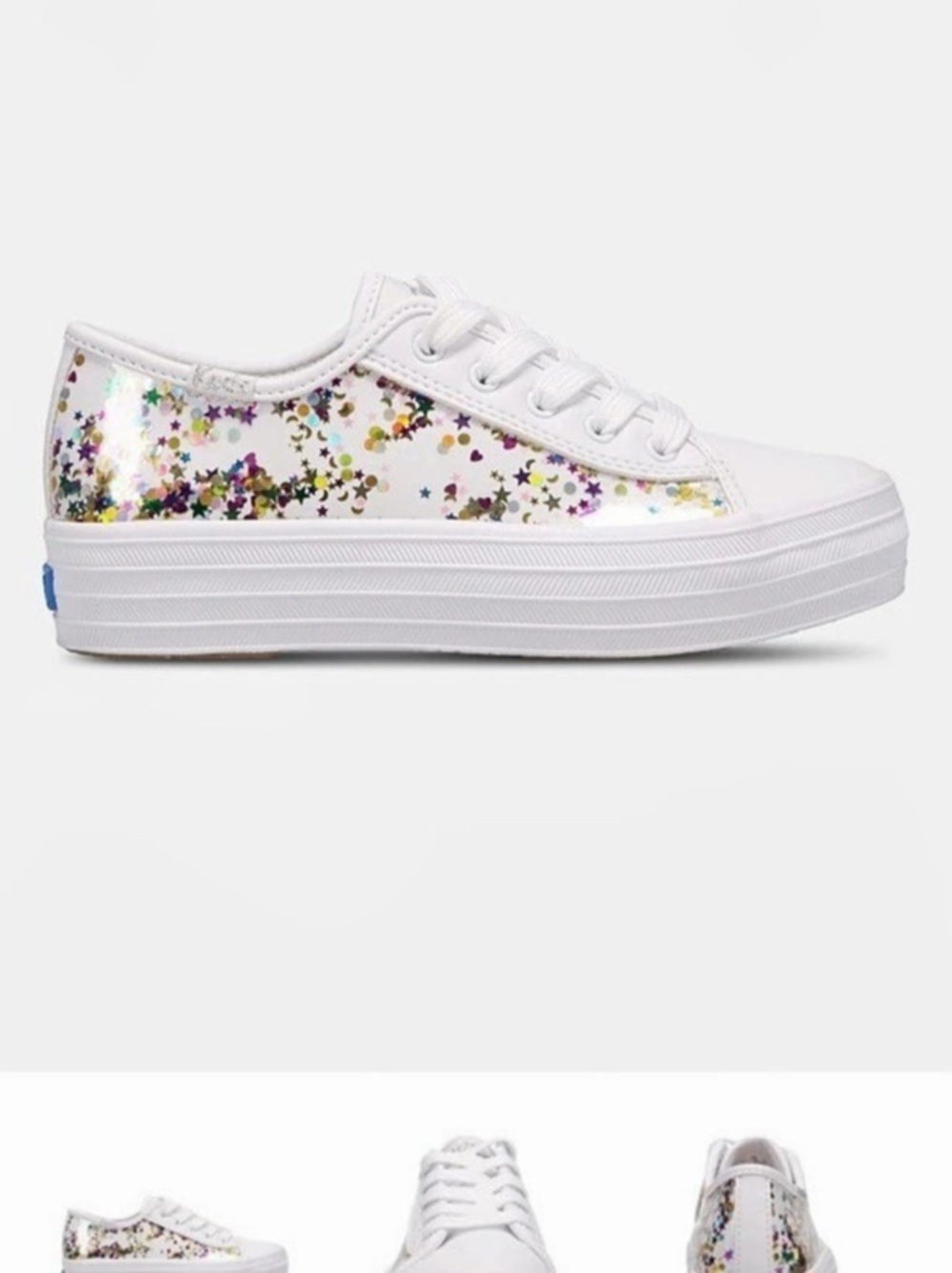 Keds Triple Up Glitter Under Glass Floral Platform Sneakers